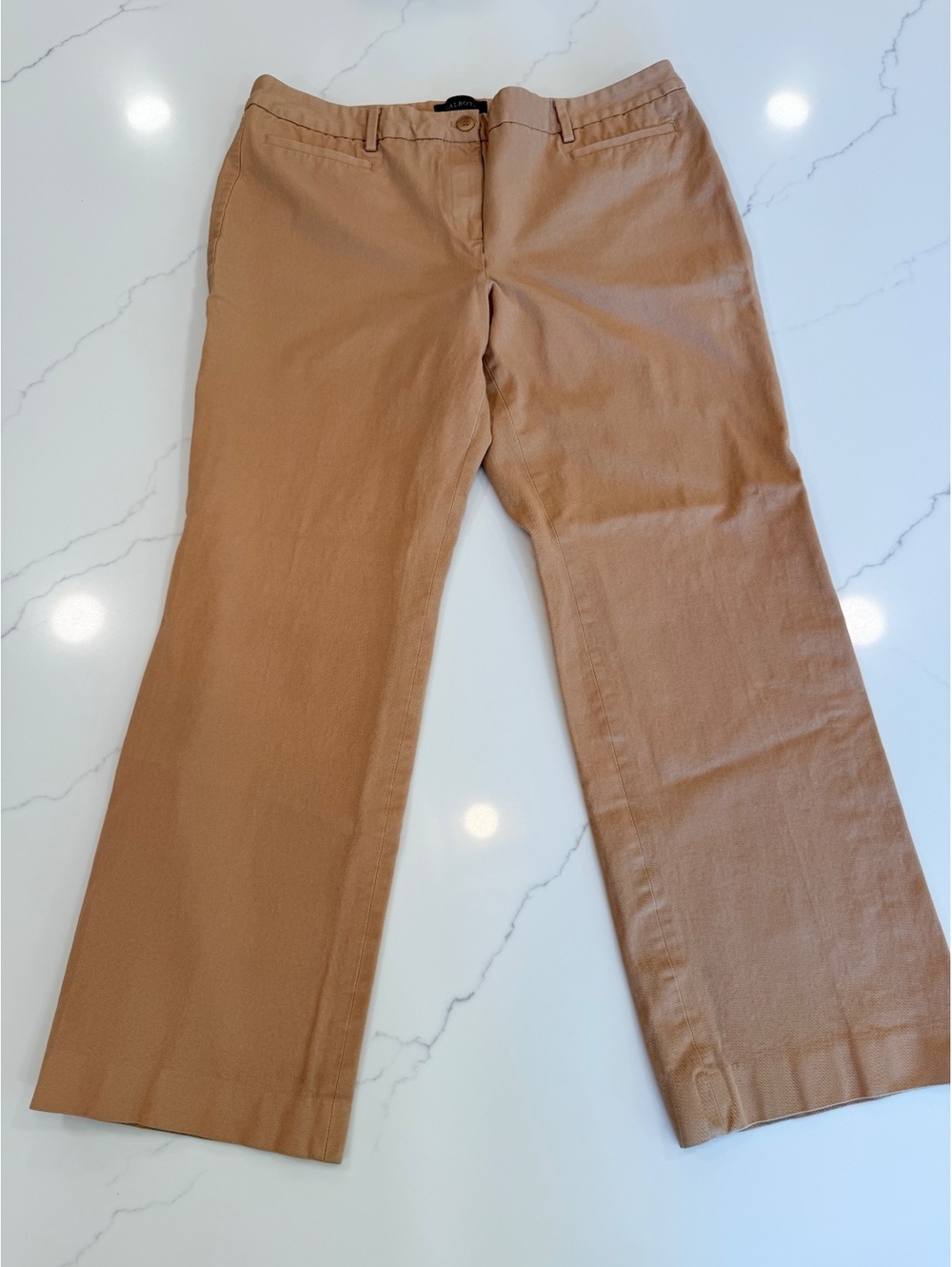 Talbots Wide Leg Loose Fit Camel Khakis Size 12P